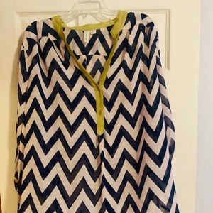 Women’s Plus Size Chevron Tunic Style Blouse
